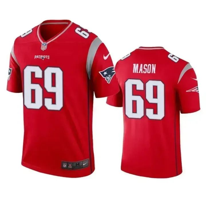 Men New England Patriots #69 Shaq Mason Nike Red Inverted Legend NFL Jersey